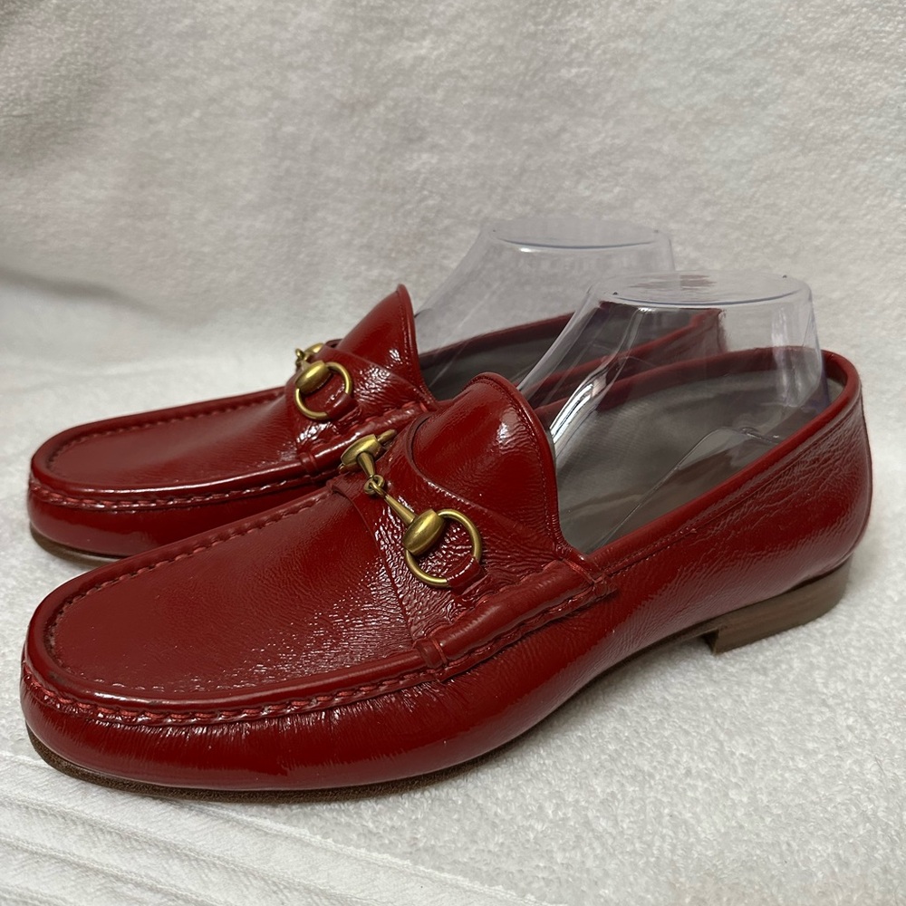 GUCCI “Authentic” Vintage Horsebit Driver Loafers In Red